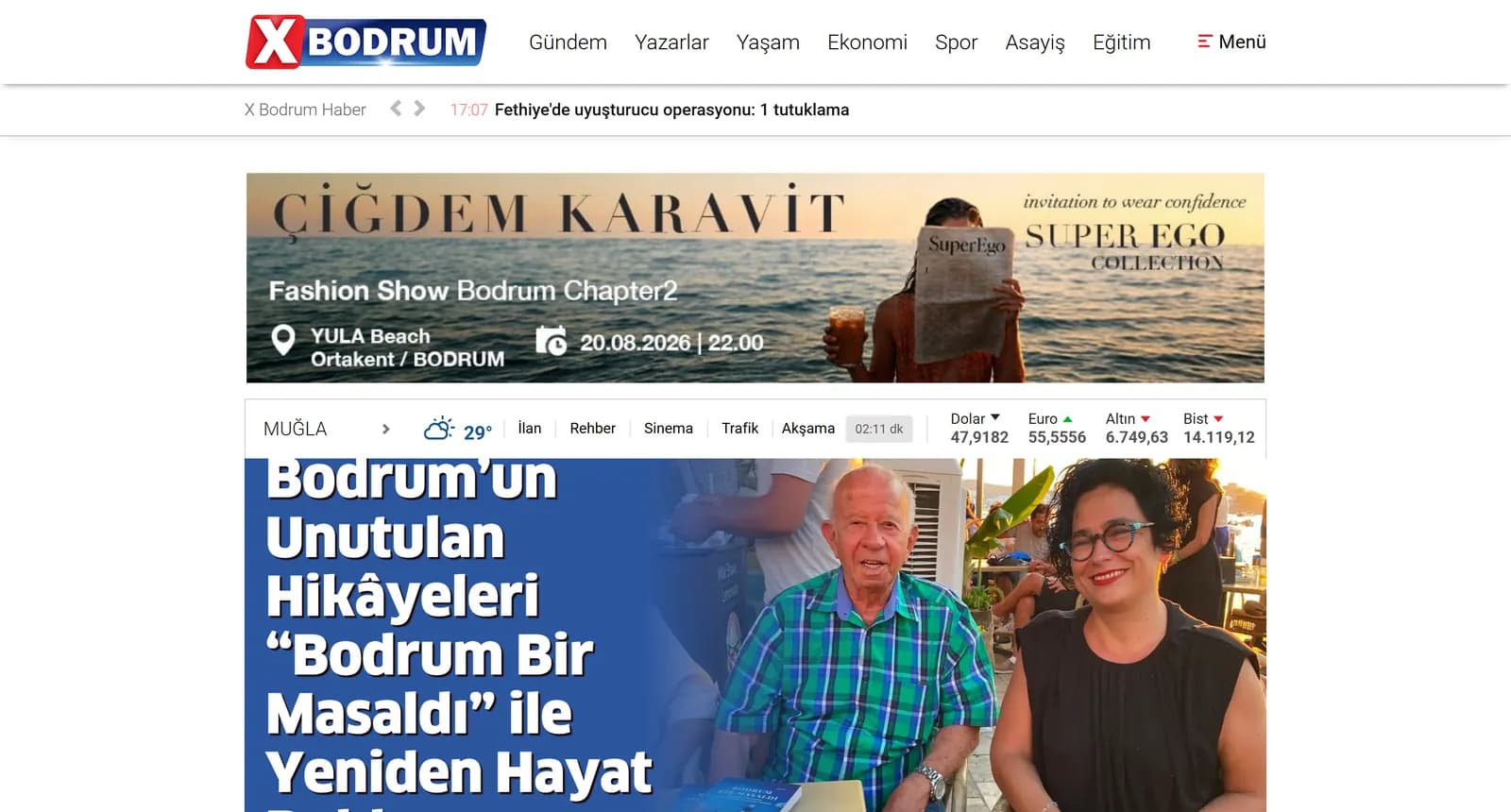 xbodrum.com ana sayfası — günlük yerel haber akışı
